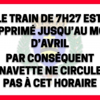 Info gare : suspension du train de 7h27 jusqu'au mois d'avril